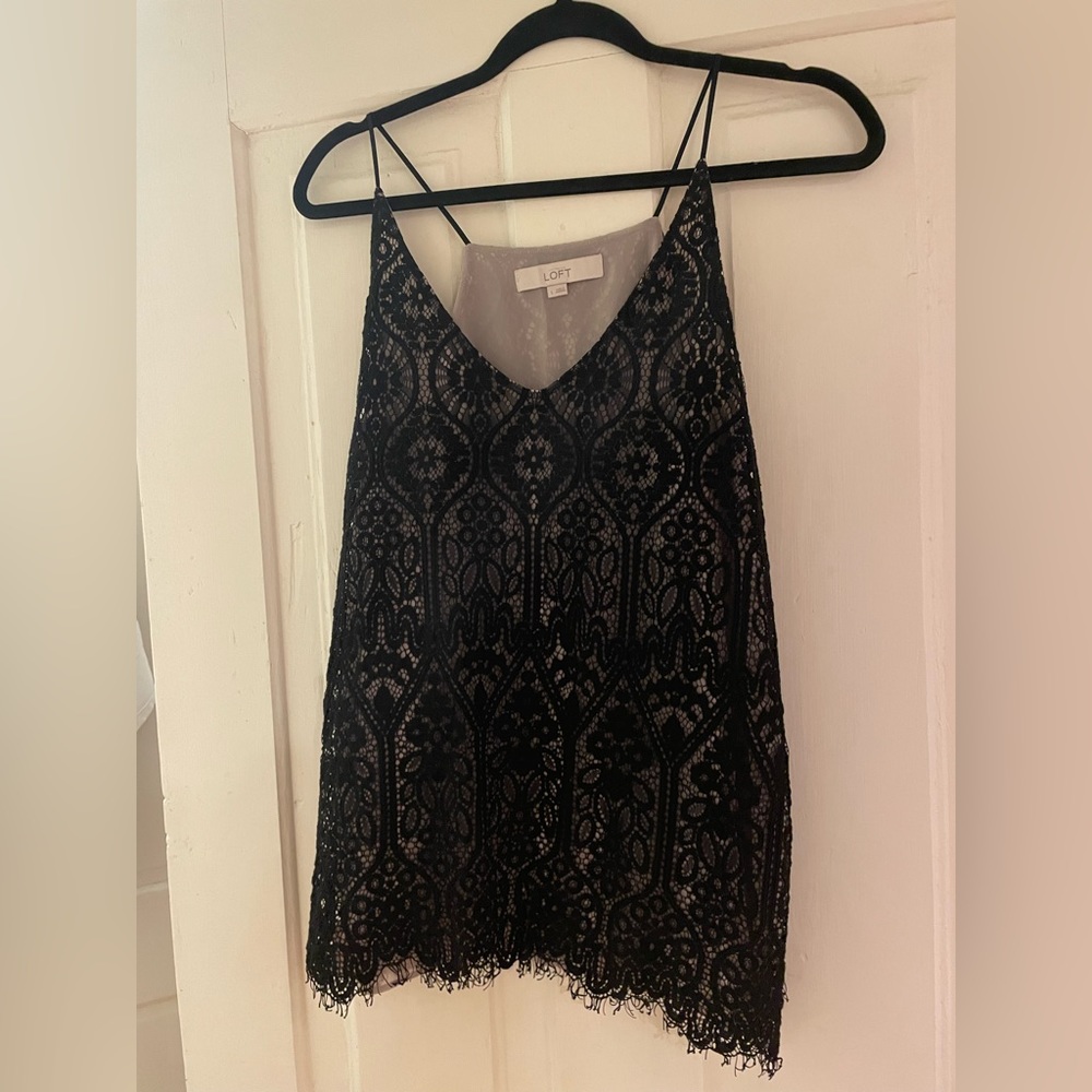 Lace cami top loft size large